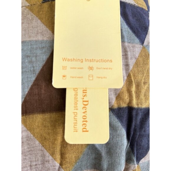 Ashir Aley Geometric Artsy Dress Size XL Mini Long Sleeves Pockets Casual Work - Picture 12 of 14